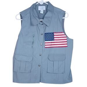 Cherokee Women's XL Green Utility Fishing Vest Multi-Pocket Safari Travel Gear